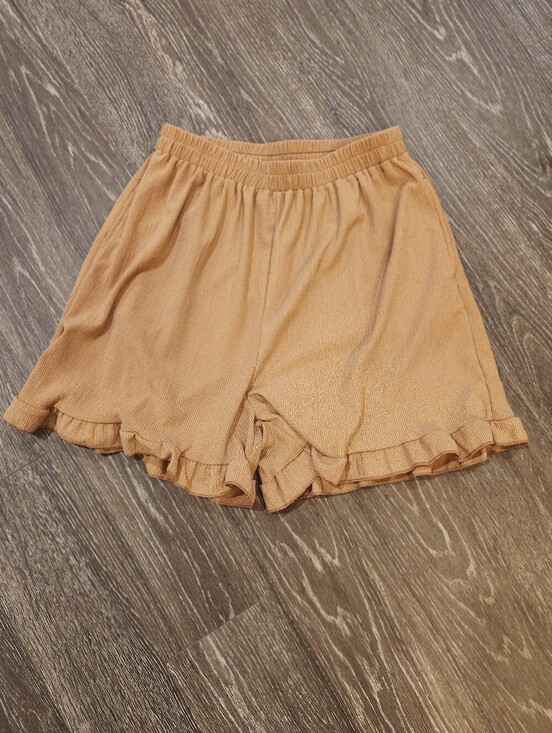 LuLaRoe Pants - Lularoe Simply Comfortable Ruffle Light Brown Elastic Shorts Size Medium NEW